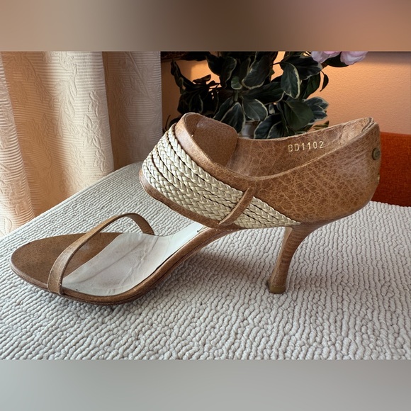 Authentic DIOR Camel Brown Leather High Heels Sandals ,size 37.5 - Picture 2 of 13